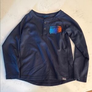 Patagonia Kids Dark Blue Long Sleeve Tee